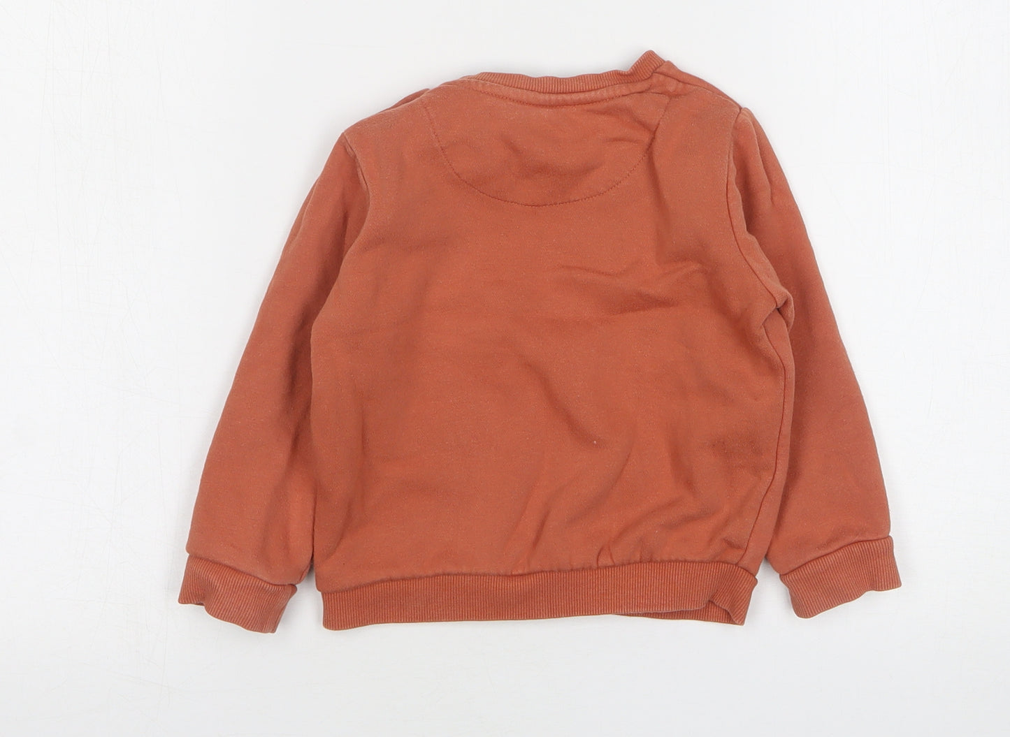 F&F Boys Orange  Cotton Pullover Jumper Size 18-24 Months