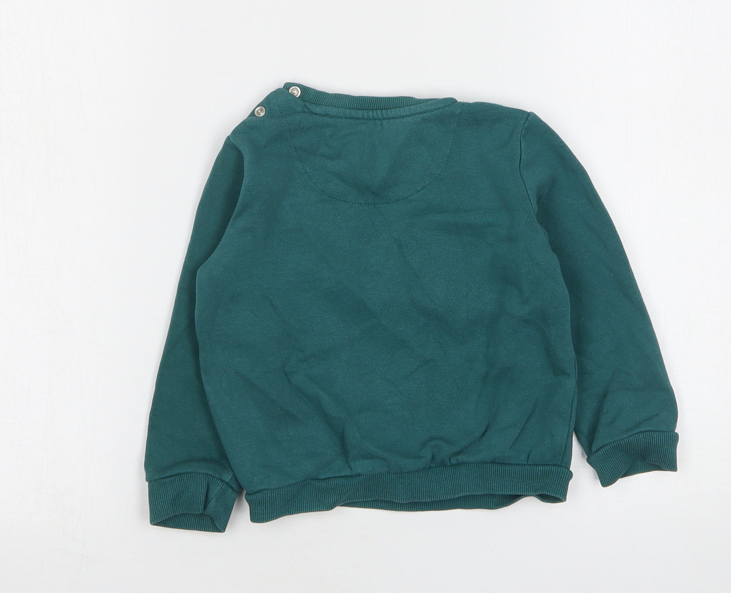 F&F Boys Green  Cotton Pullover Jumper Size 18-24 Months