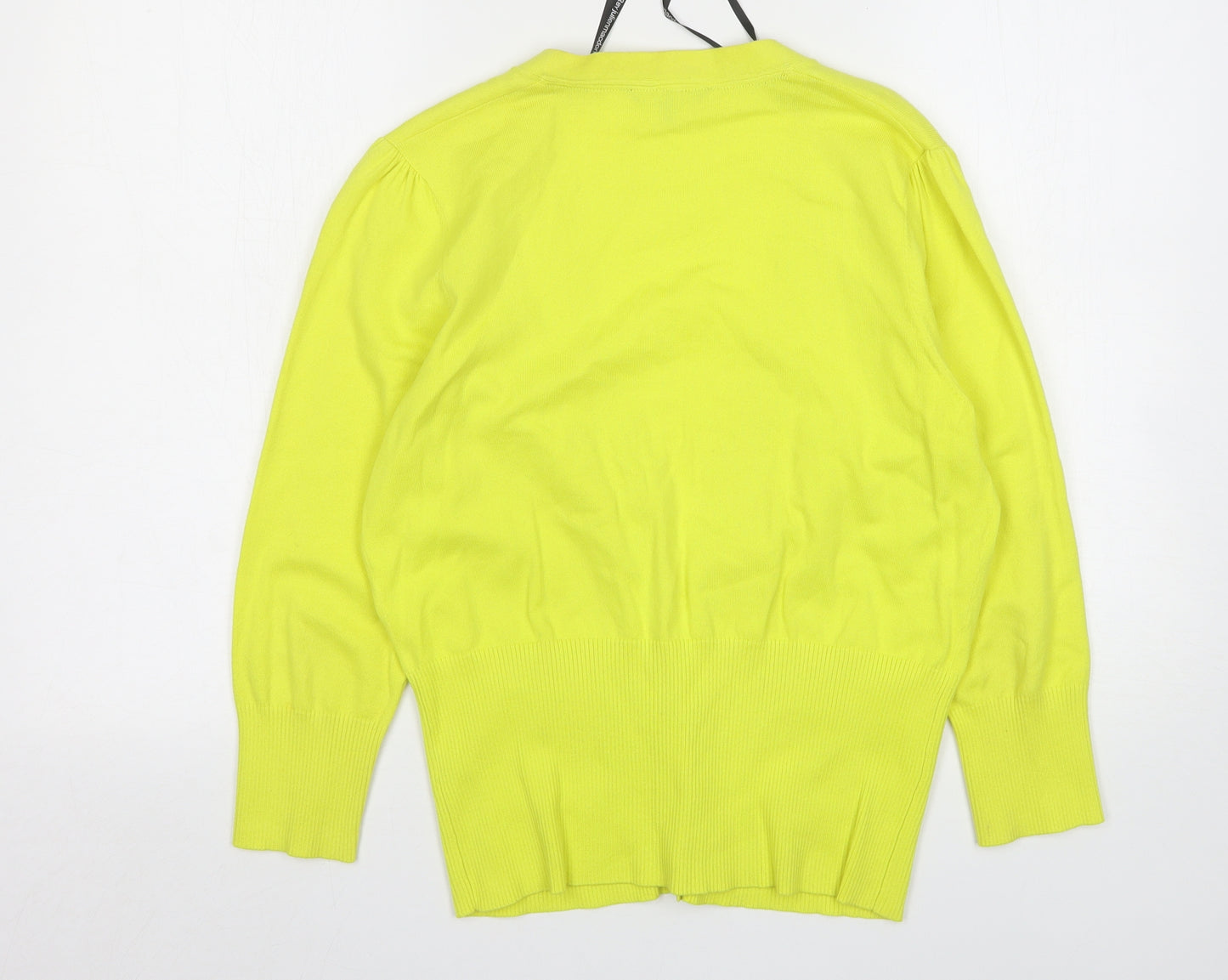 Star Womens Green V-Neck  Cotton Cardigan Jumper Size 16