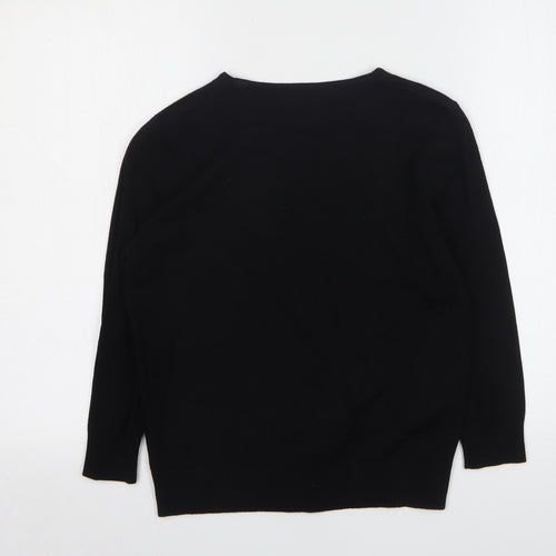 Dunnes Stores Womens Black Round Neck  Viscose Cardigan Jumper Size 16