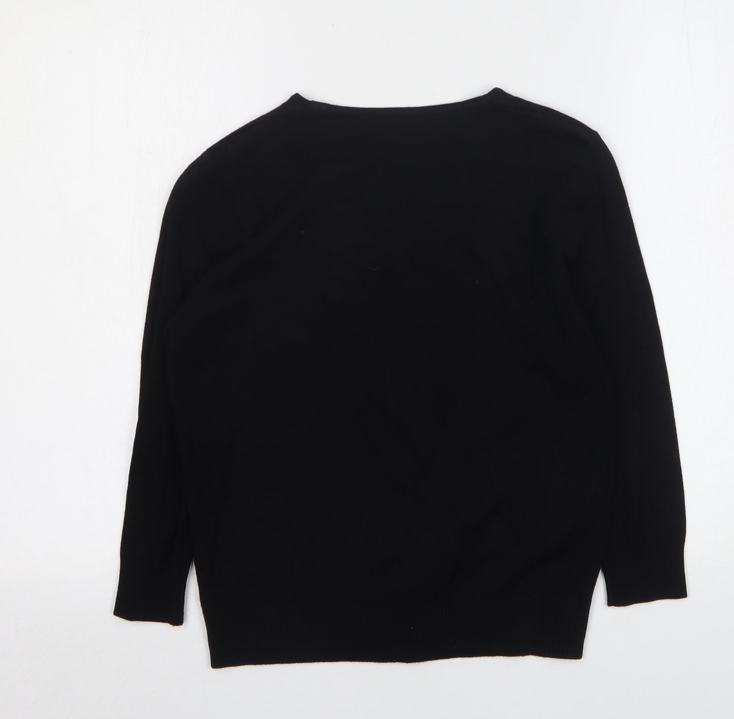 Dunnes Stores Womens Black Round Neck  Viscose Cardigan Jumper Size 16