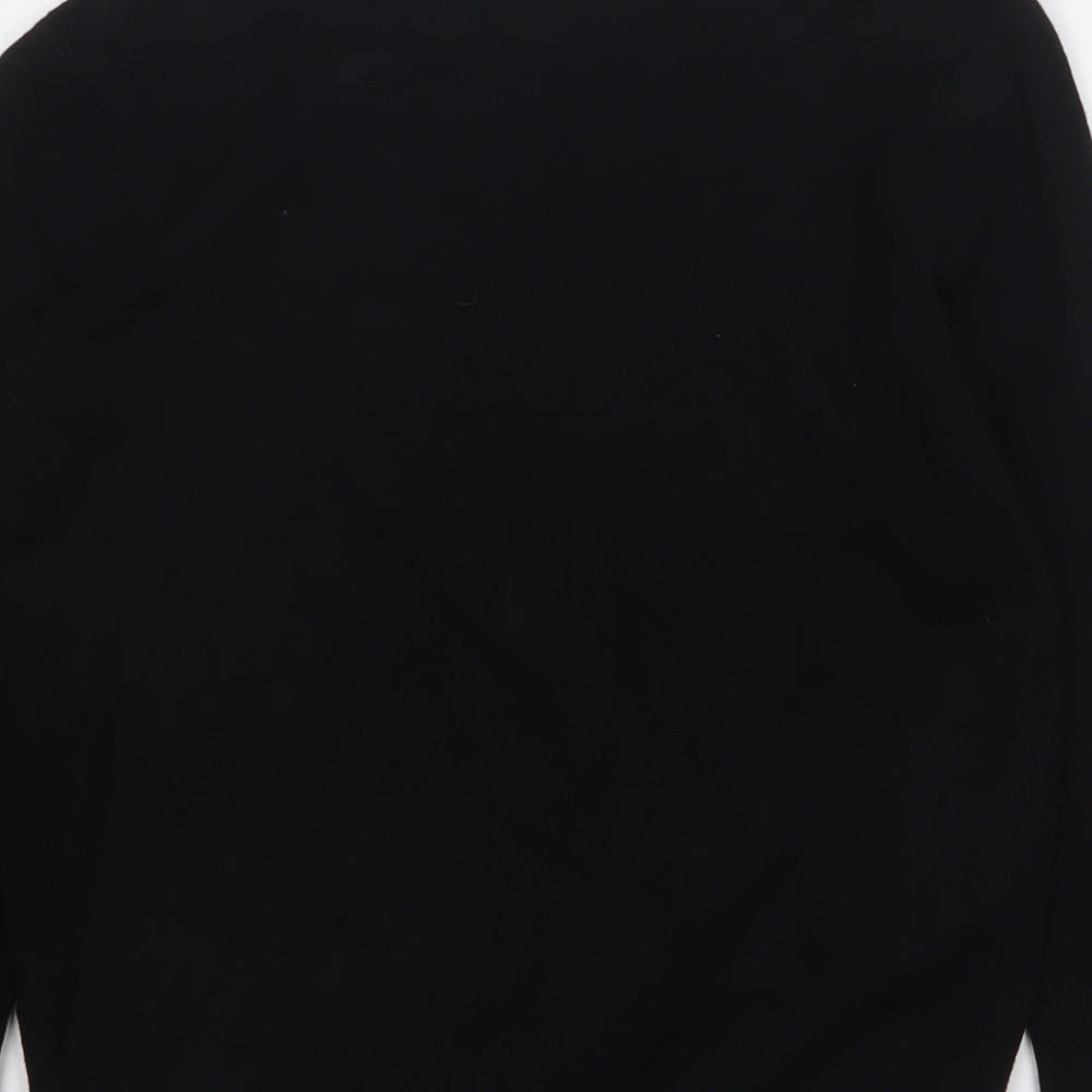 Dunnes Stores Womens Black Round Neck  Viscose Cardigan Jumper Size 16