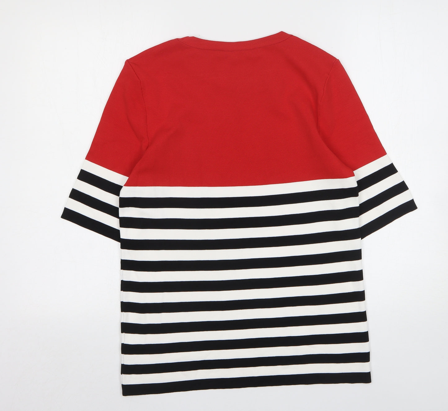 NEXT Womens Multicoloured Round Neck Striped Nylon Pullover Jumper Size 14