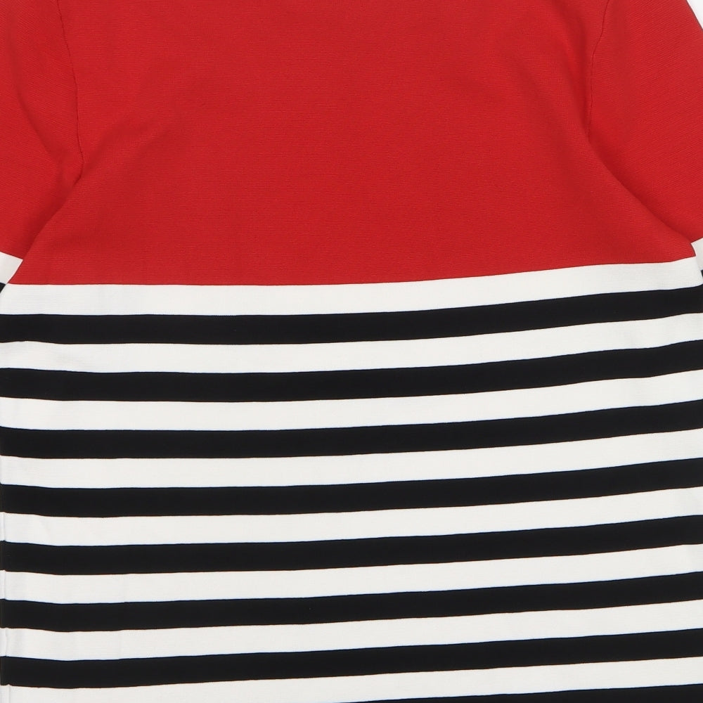 NEXT Womens Multicoloured Round Neck Striped Nylon Pullover Jumper Size 14