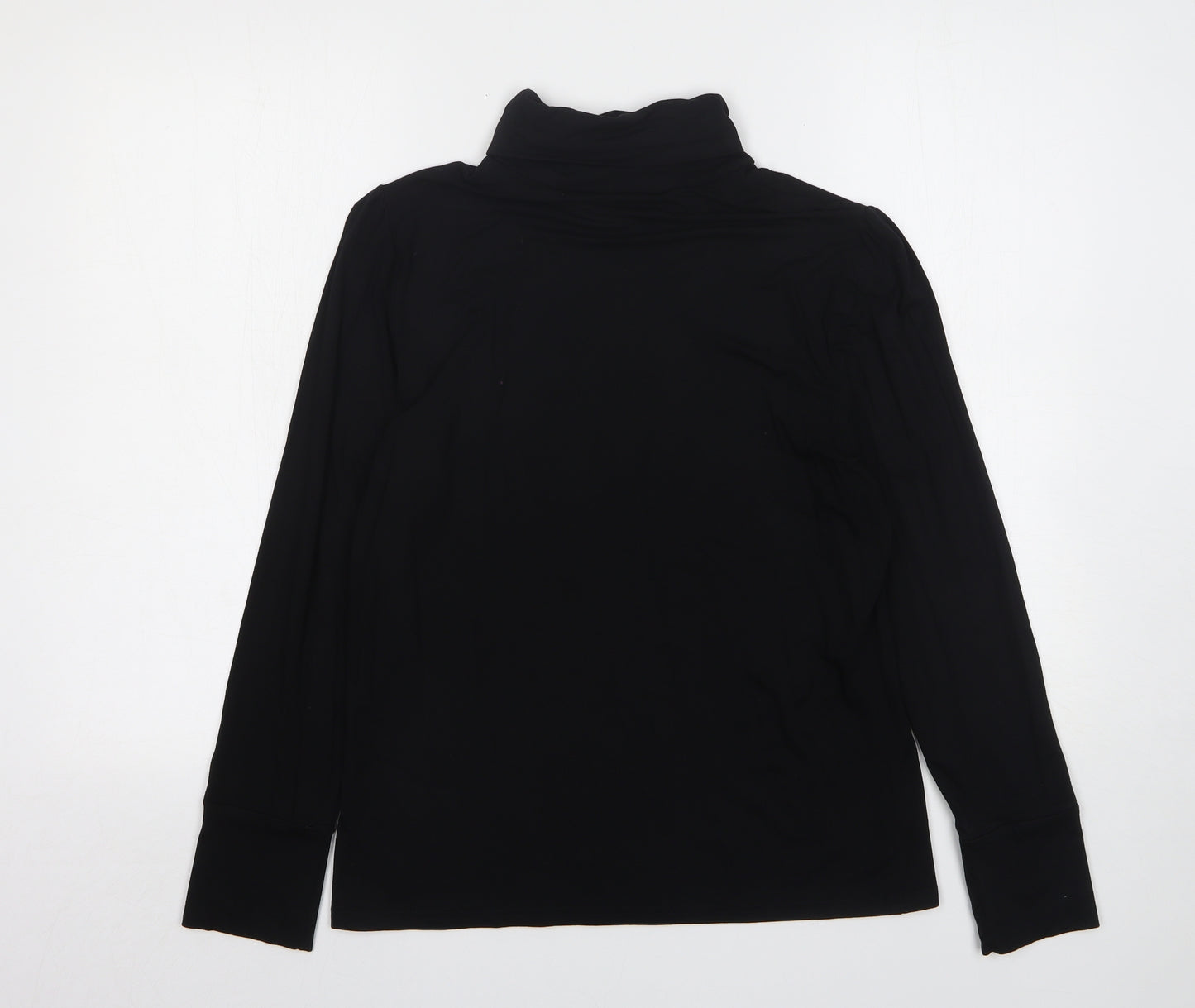 Dunnes Stores Womens Black  Viscose Basic T-Shirt Size 16 Roll Neck