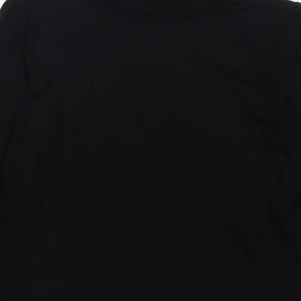 Dunnes Stores Womens Black  Viscose Basic T-Shirt Size 16 Roll Neck