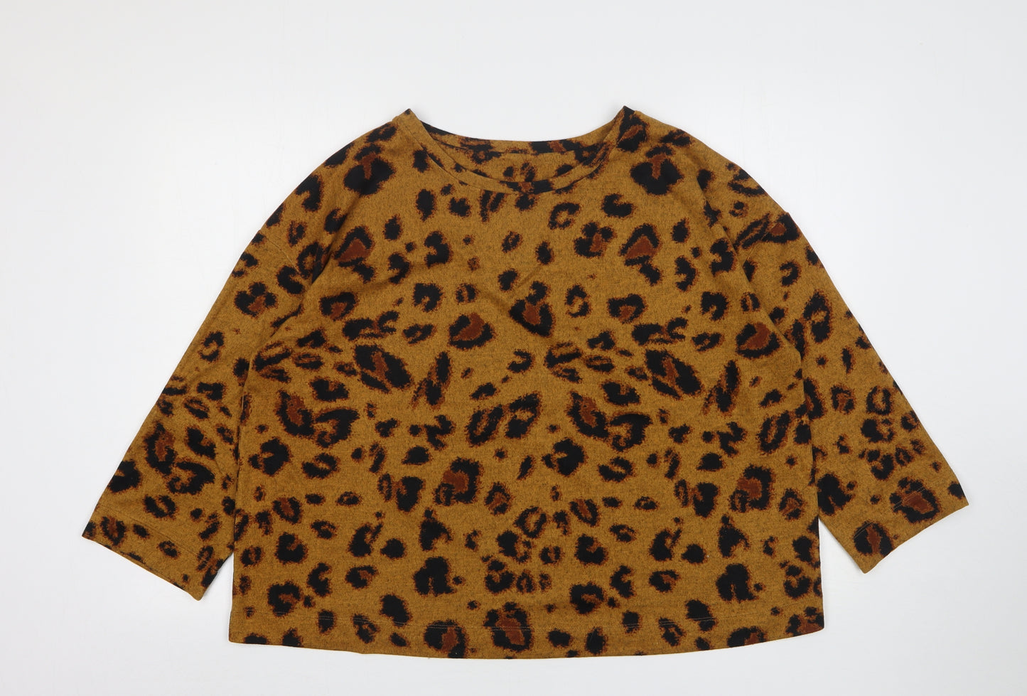 F&F Womens Multicoloured Round Neck Animal Print Polyester Pullover Jumper Size 18