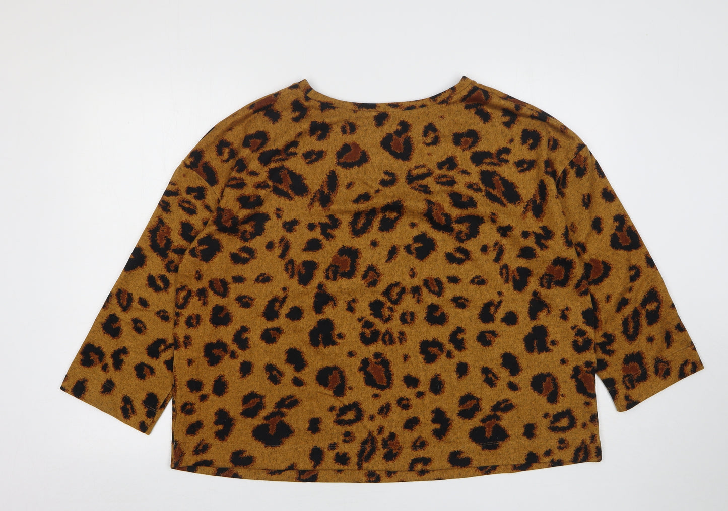 F&F Womens Multicoloured Round Neck Animal Print Polyester Pullover Jumper Size 18