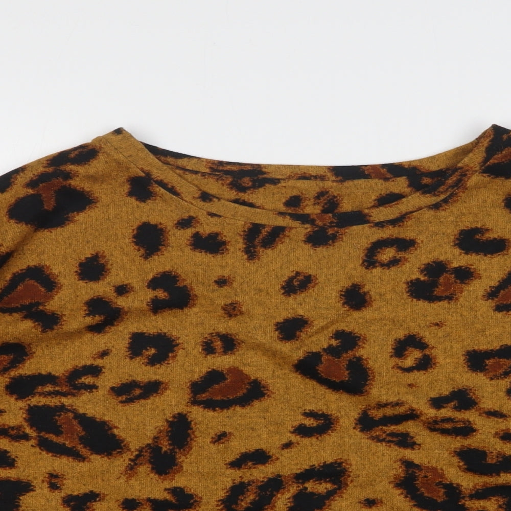 F&F Womens Multicoloured Round Neck Animal Print Polyester Pullover Jumper Size 18