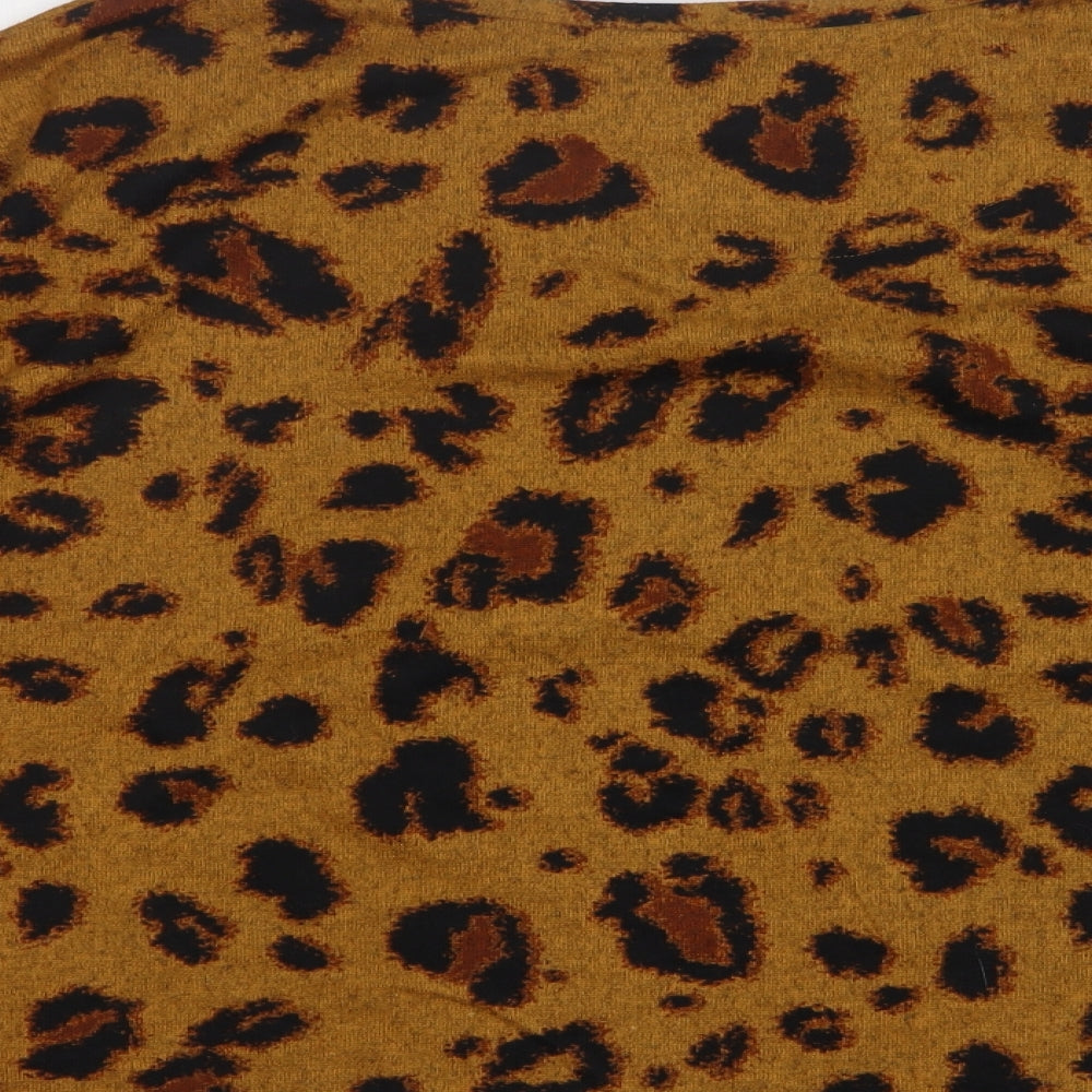 F&F Womens Multicoloured Round Neck Animal Print Polyester Pullover Jumper Size 18