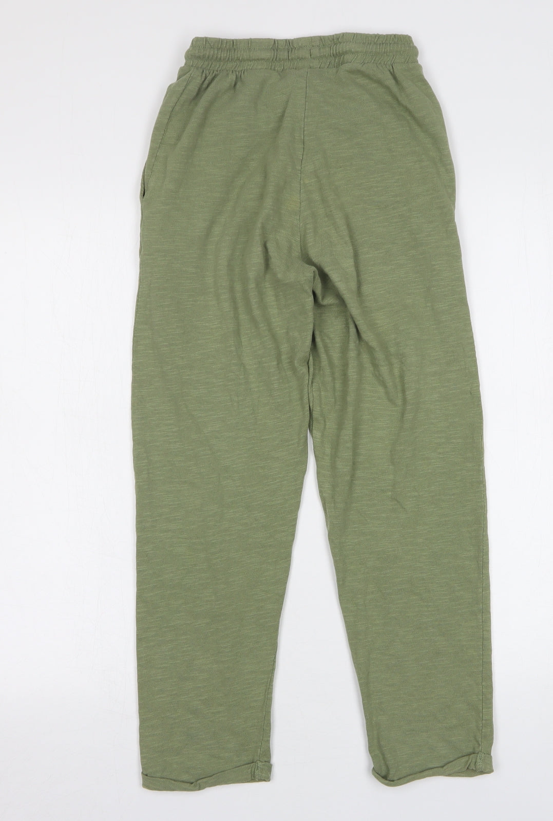 Pull & Bear Womens Green  Cotton Sweatpants Trousers Size XS L24 in Regular Snap