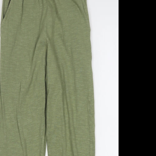 Pull & Bear Womens Green  Cotton Sweatpants Trousers Size XS L24 in Regular Snap