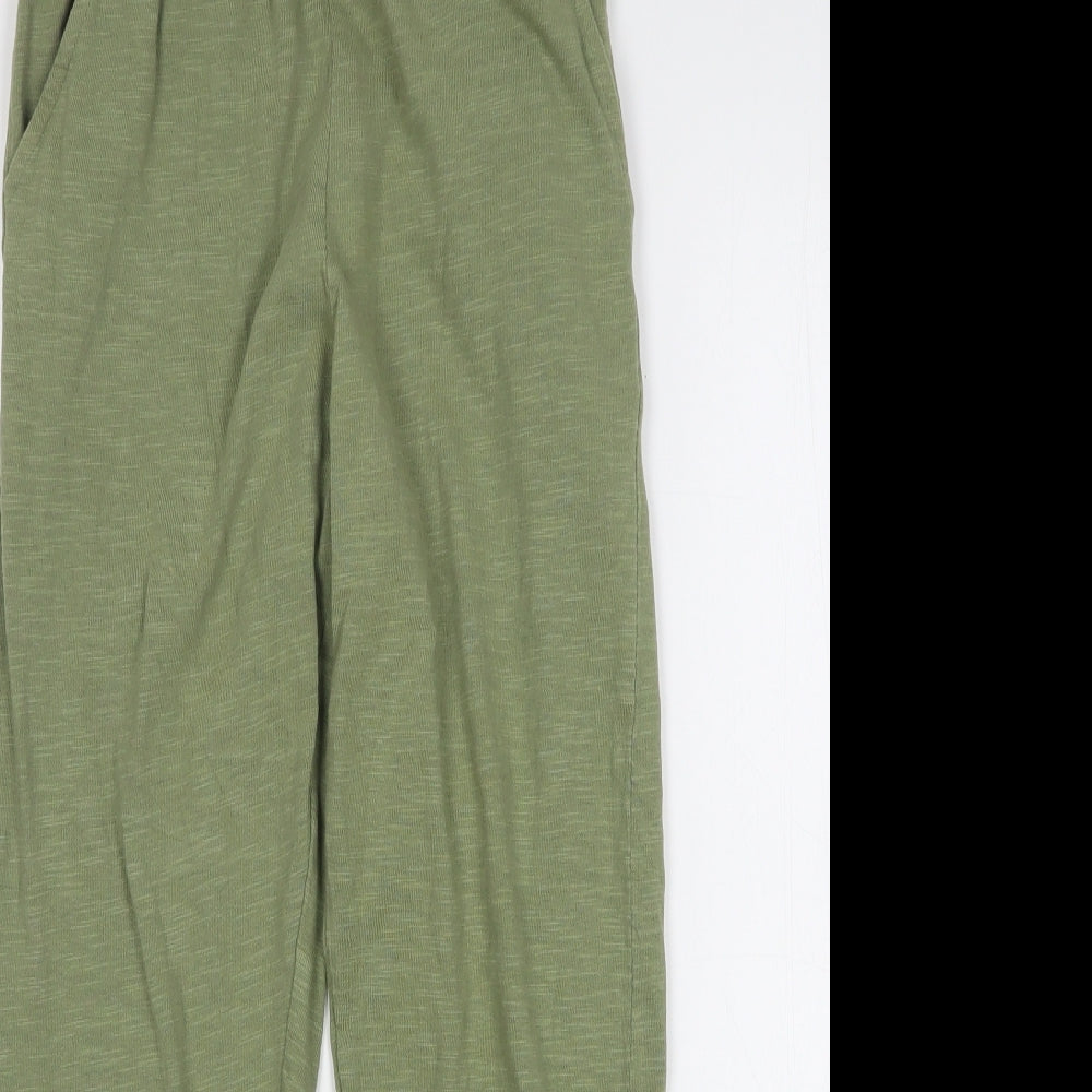 Pull & Bear Womens Green  Cotton Sweatpants Trousers Size XS L24 in Regular Snap