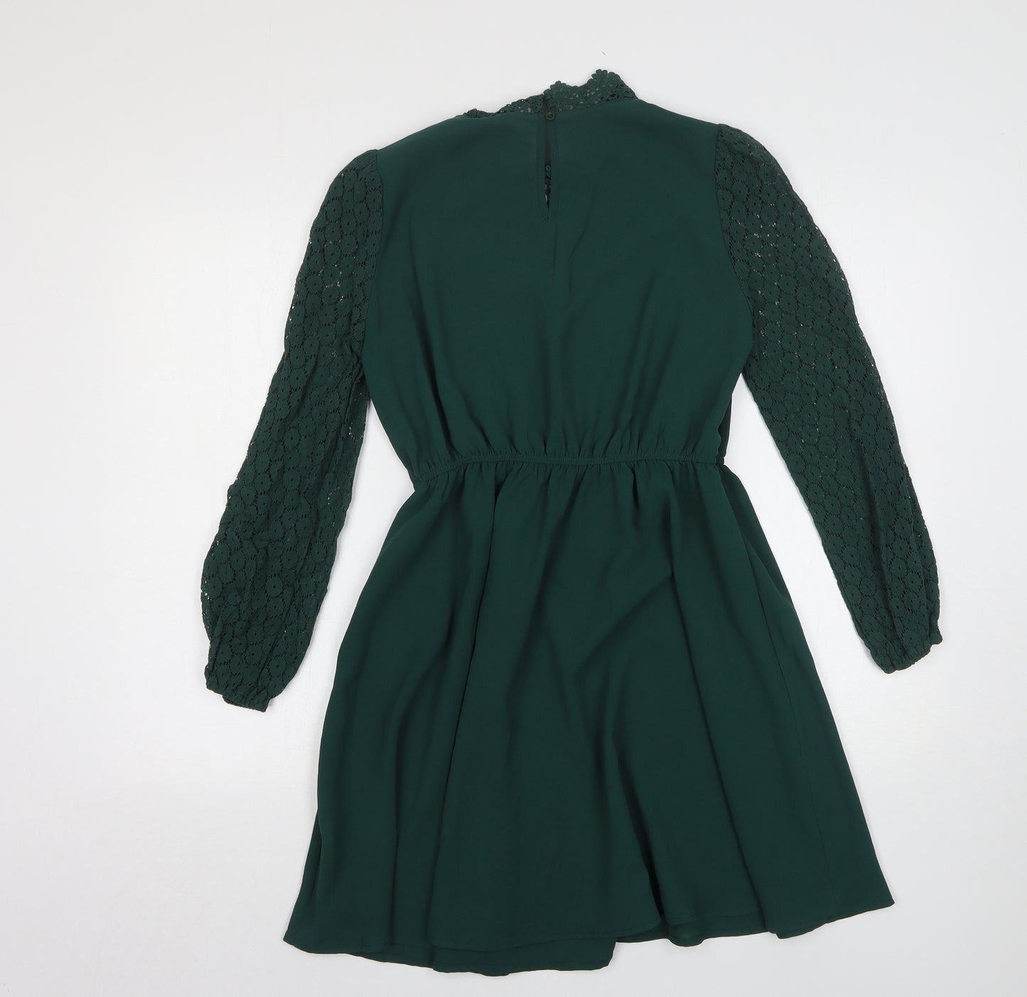 Shein  Womens Green  Polyester Fit & Flare  Size 8  High Neck