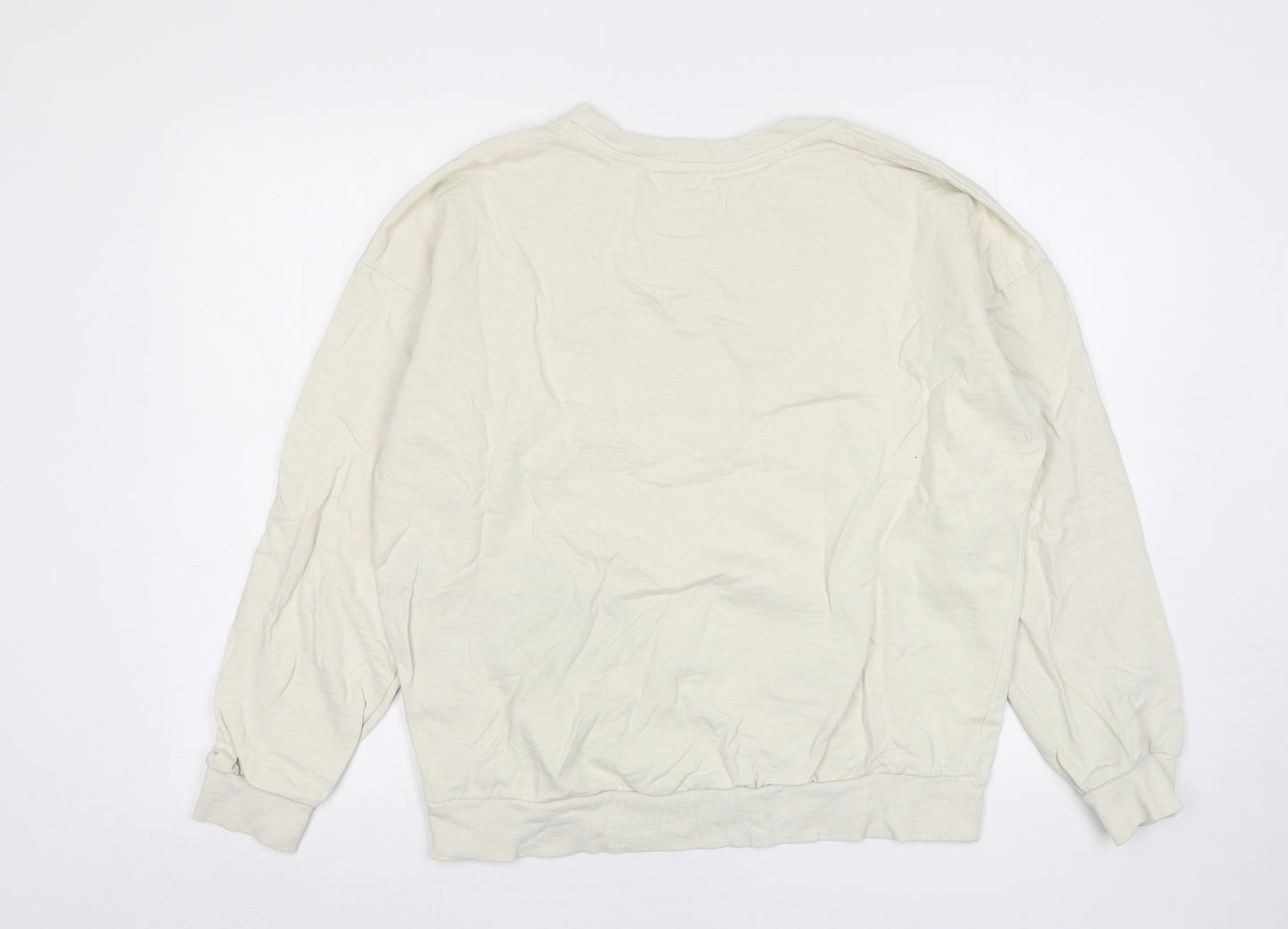 Marks and Spencer Womens Beige  Cotton Pullover Sweatshirt Size 12   - Mickey Mouse