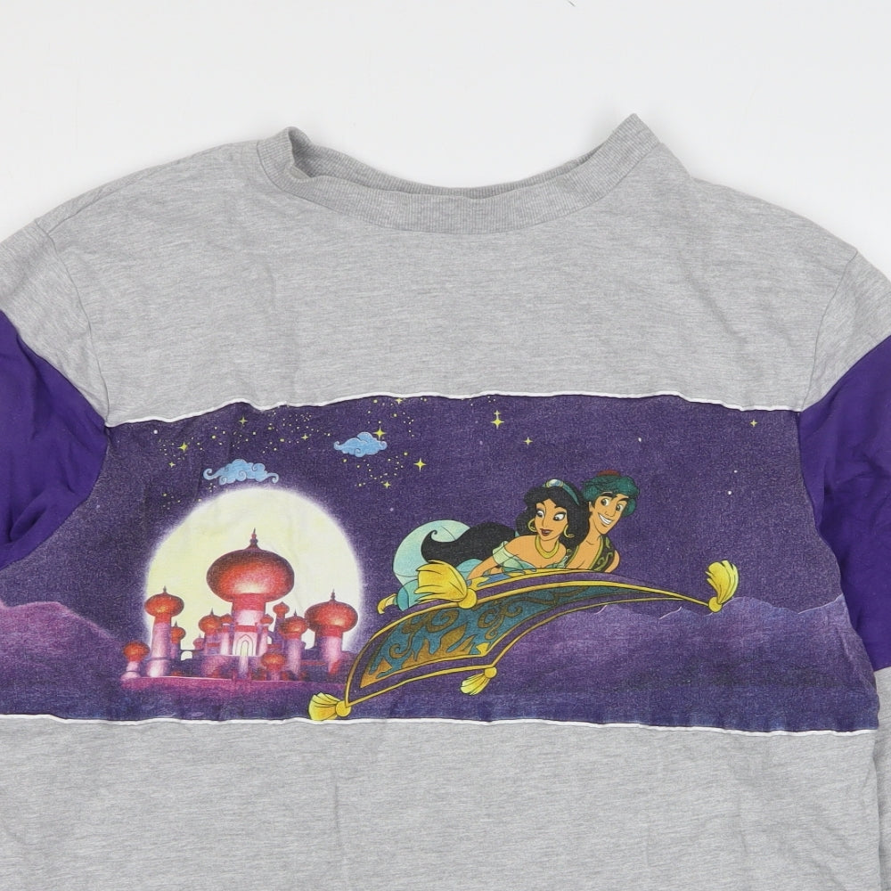 Disney Womens Grey Geometric Cotton Pullover Sweatshirt Size M   - Aladdin