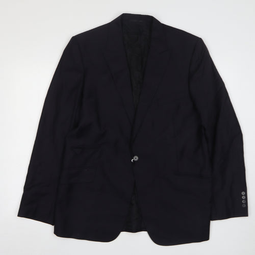 Jaeger Mens Blue  Wool Jacket Suit Jacket Size 44