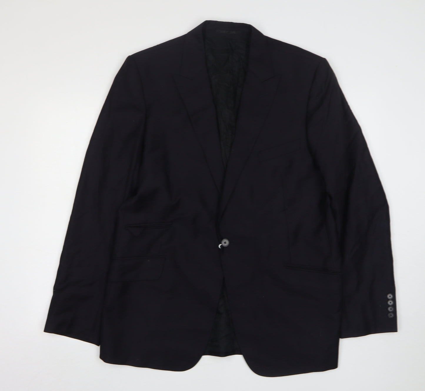 Jaeger Mens Blue  Wool Jacket Suit Jacket Size 44