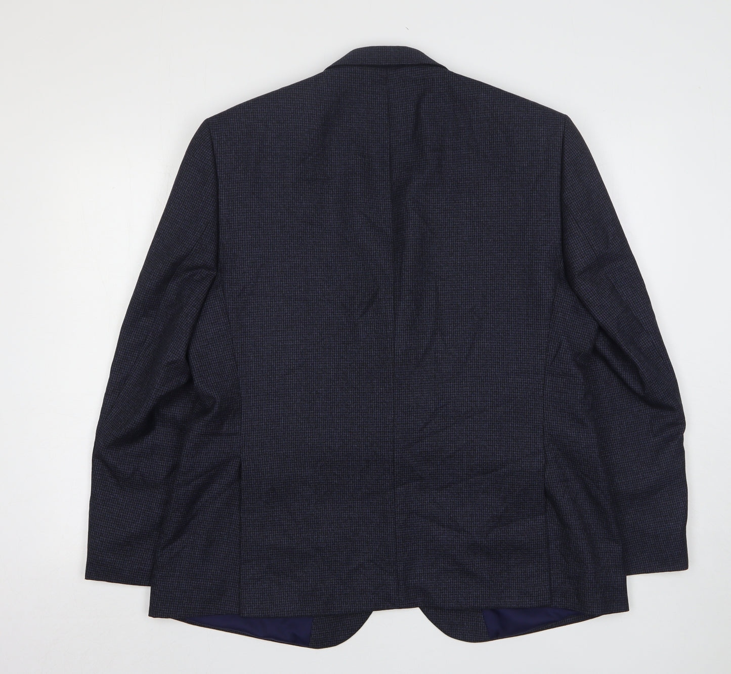 Marks and Spencer Mens Blue Houndstooth Viscose Jacket Suit Jacket Size 42