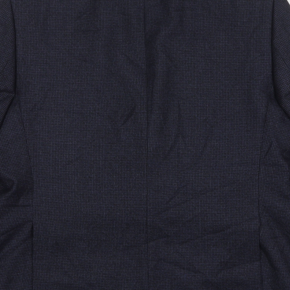 Marks and Spencer Mens Blue Houndstooth Viscose Jacket Suit Jacket Size 42