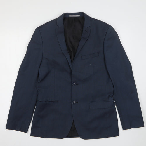 Red Herring Mens Blue  Viscose Jacket Suit Jacket Size 38