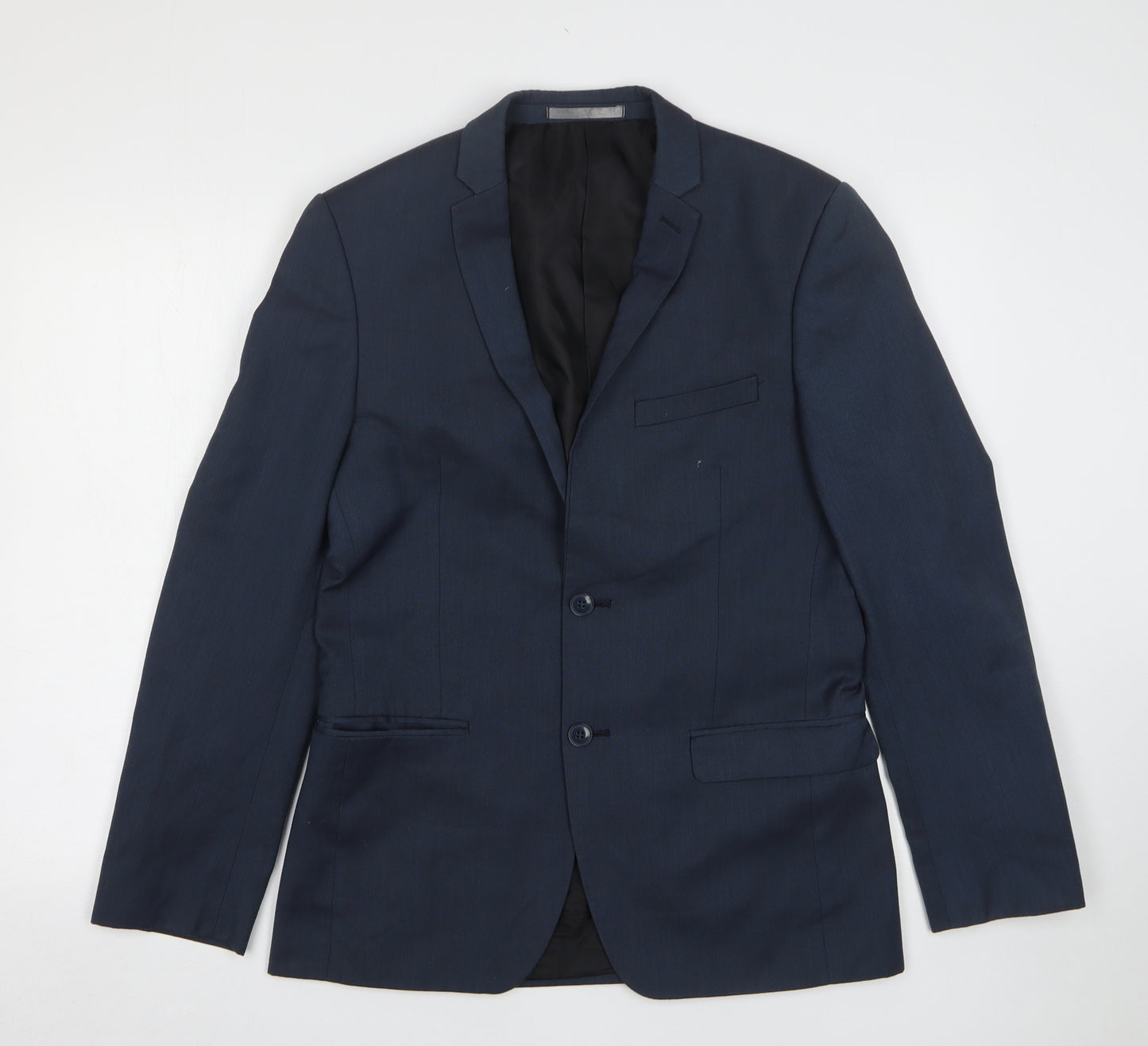 Red Herring Mens Blue  Viscose Jacket Suit Jacket Size 38