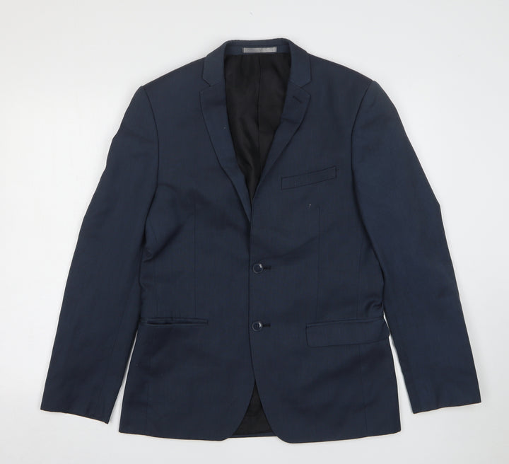 Red Herring Mens Blue  Viscose Jacket Suit Jacket Size 38