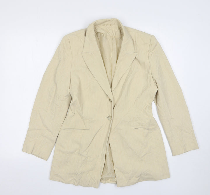Principles Womens Beige Polyester Jacket Suit Jacket Size 10