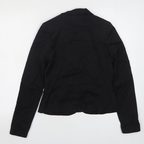 H&M Womens Black  Polyester Jacket Suit Jacket Size 10