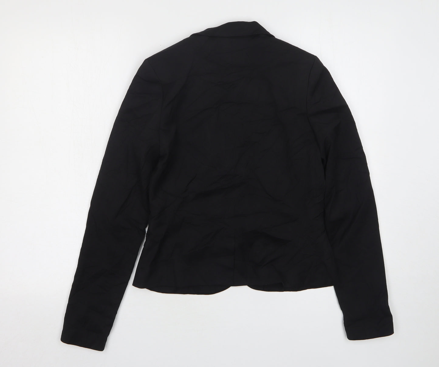H&M Womens Black  Polyester Jacket Suit Jacket Size 10