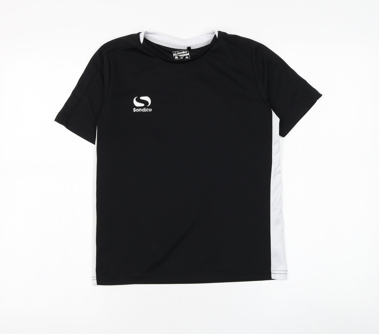 Sondico Boys Black  Polyester Basic T-Shirt Size 11-12 Years Round Neck Pullover