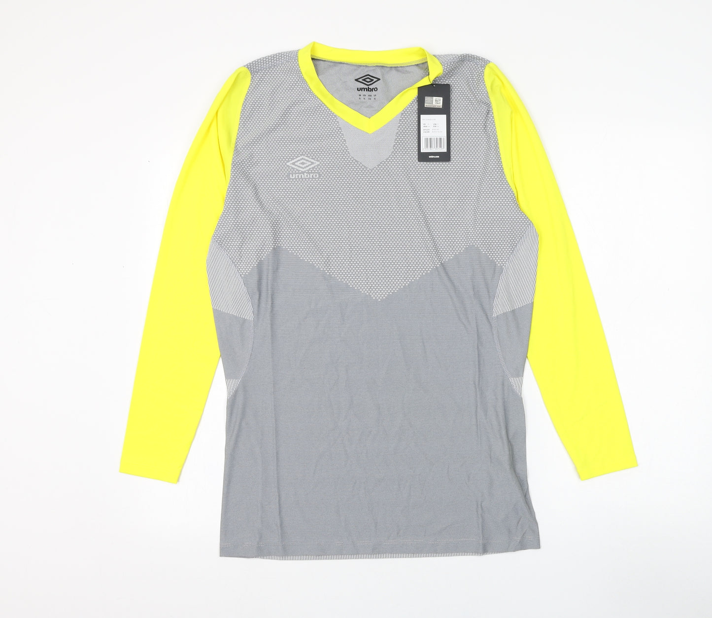 Umbro Mens Grey  Polyester Basic T-Shirt Size XL Round Neck Pullover