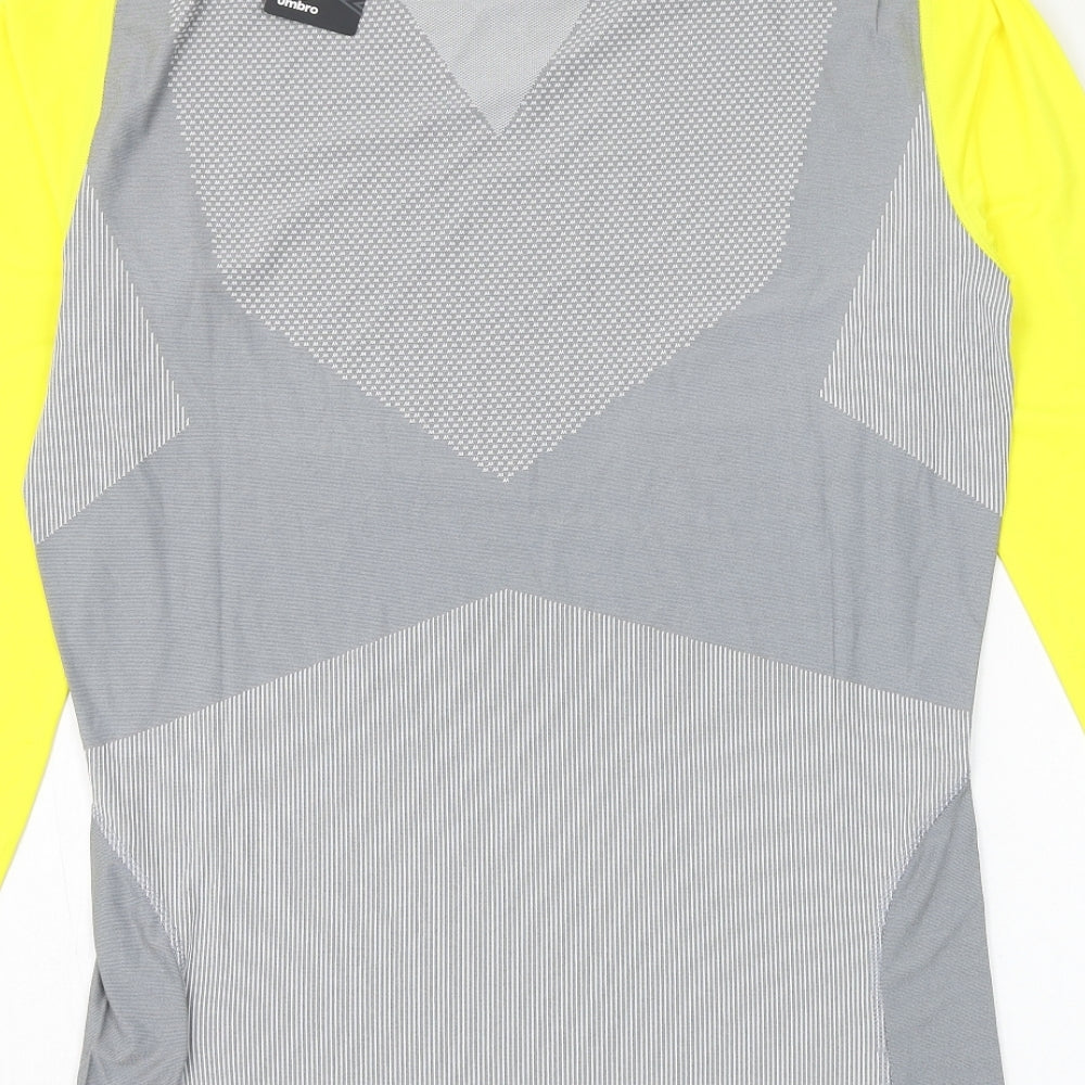 Umbro Mens Grey  Polyester Basic T-Shirt Size XL Round Neck Pullover