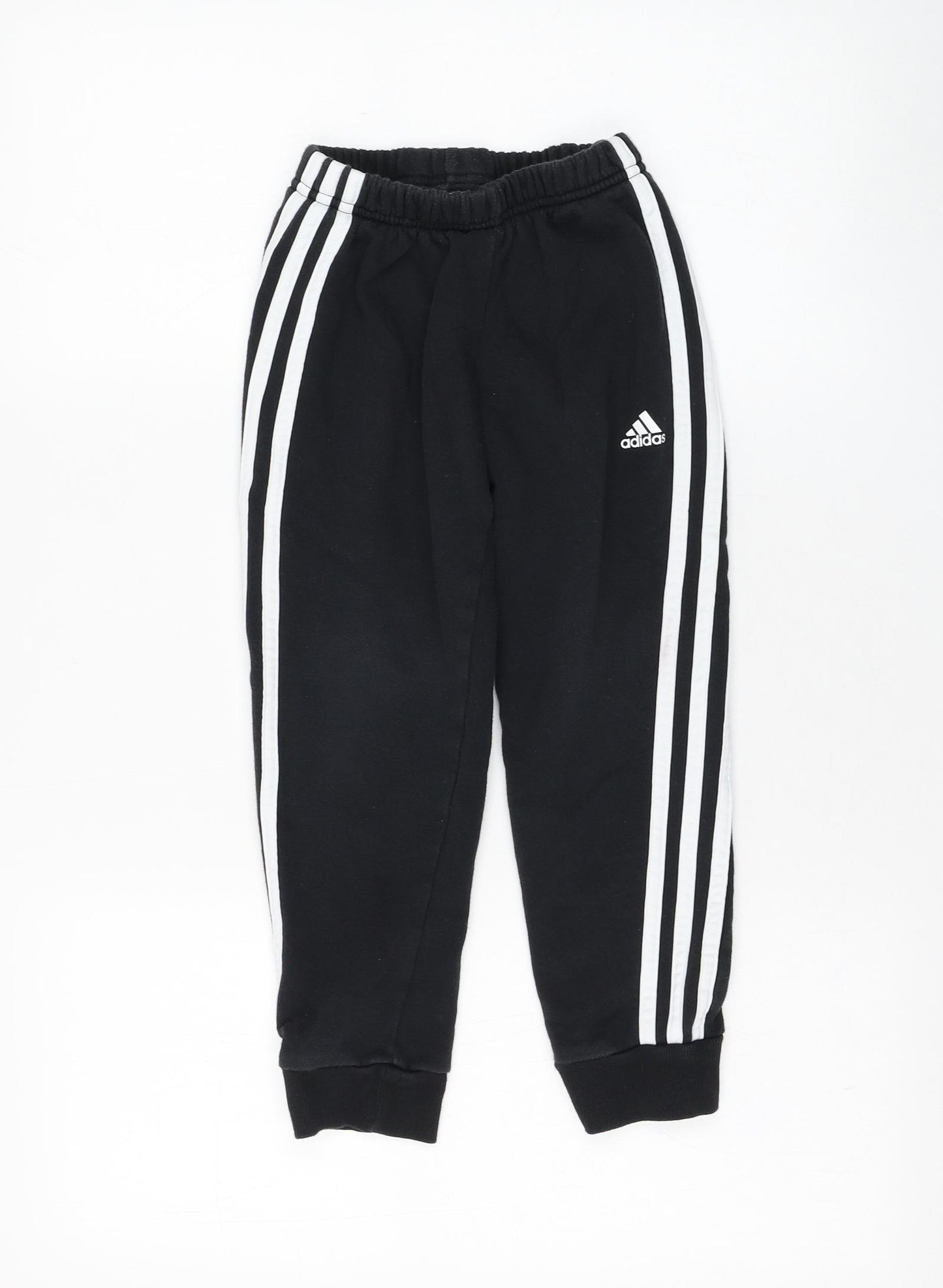 adidas Boys Black  Cotton Jogger Trousers Size 6-7 Years  Regular Pullover