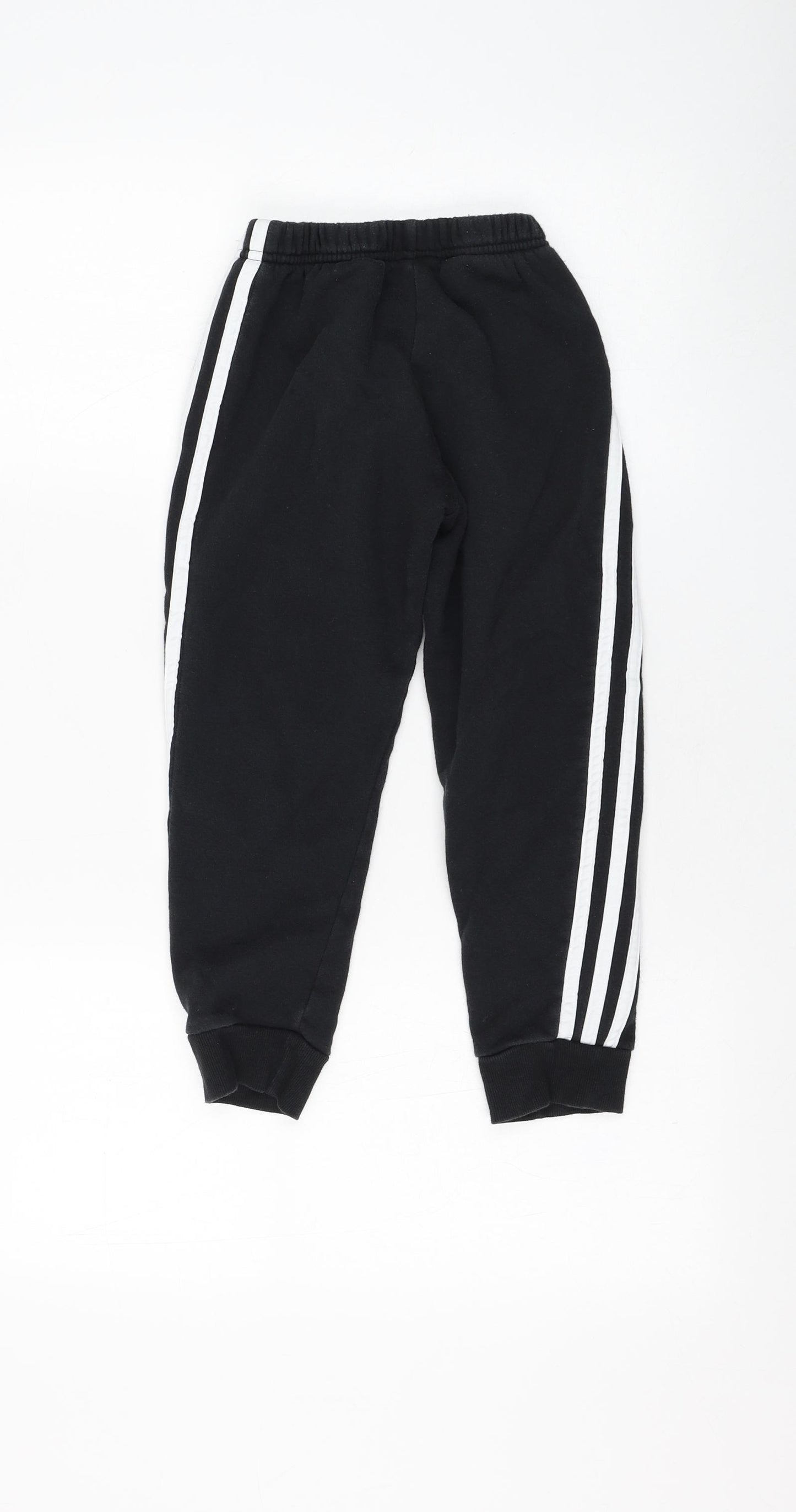 adidas Boys Black  Cotton Jogger Trousers Size 6-7 Years  Regular Pullover