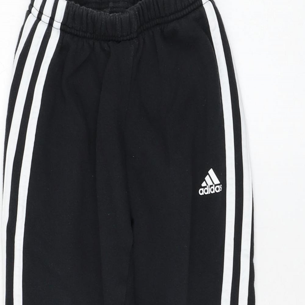 adidas Boys Black  Cotton Jogger Trousers Size 6-7 Years  Regular Pullover