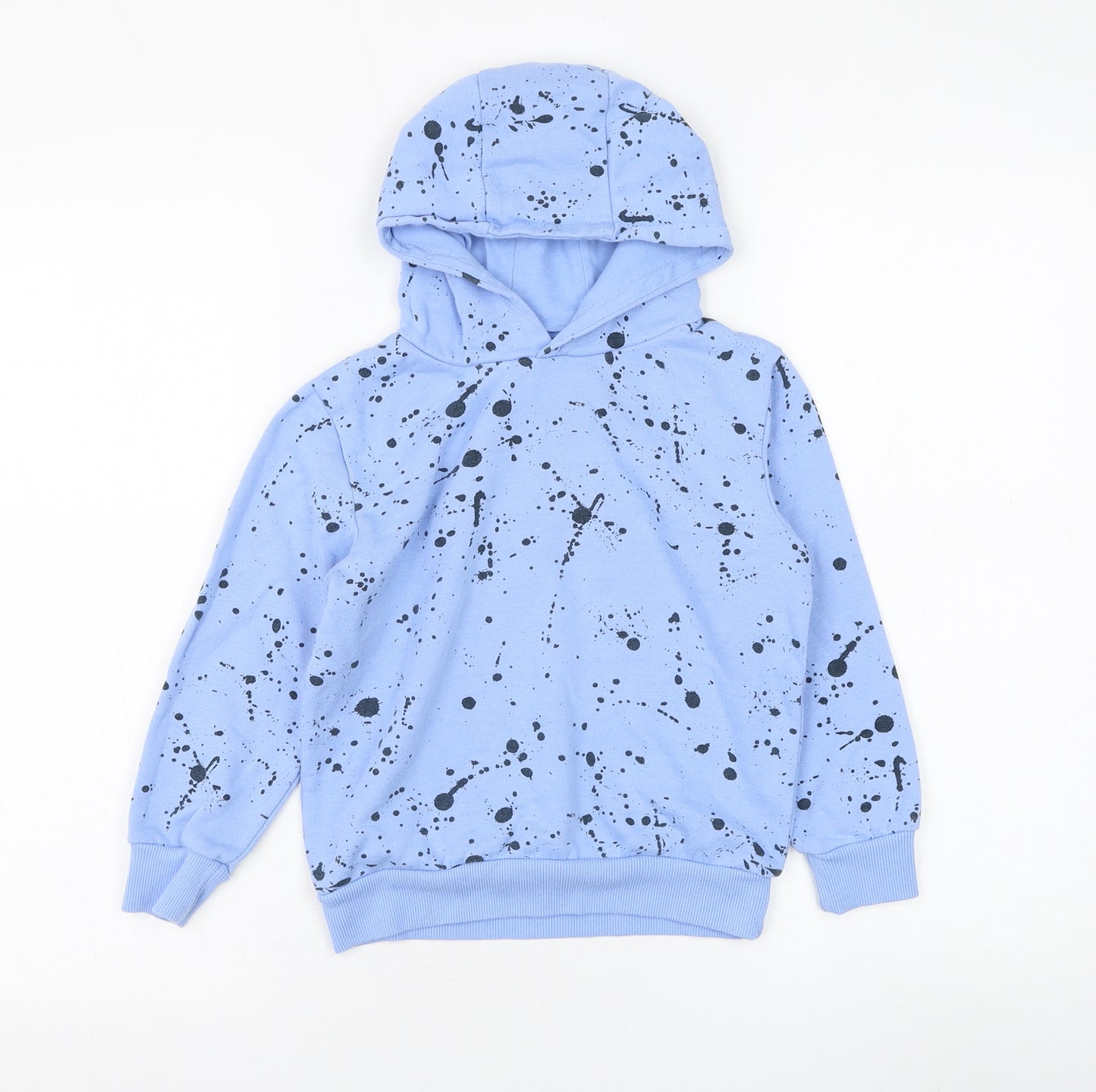 Dunnes Stores Boys Blue  Cotton Pullover Hoodie Size 6-7 Years  Pullover