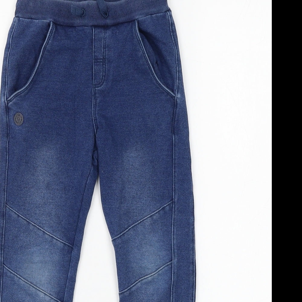 Boboli Boys Blue  Cotton Jogger Trousers Size 5 Years  Regular Drawstring