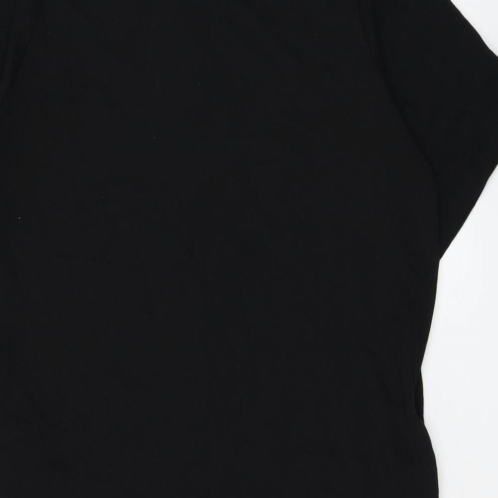 Marks and Spencer Womens Black  Cotton T-Shirt Dress  Size 12  Round Neck Pullover