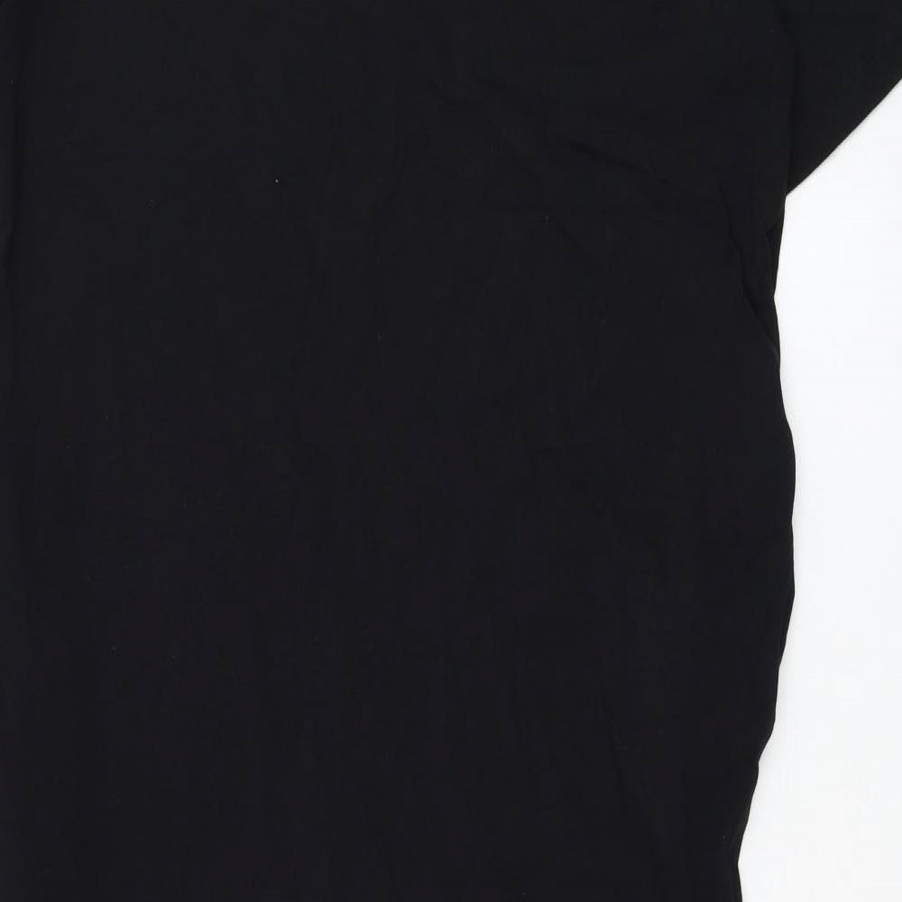 Marks and Spencer Womens Black  Cotton T-Shirt Dress  Size 12  Round Neck Pullover