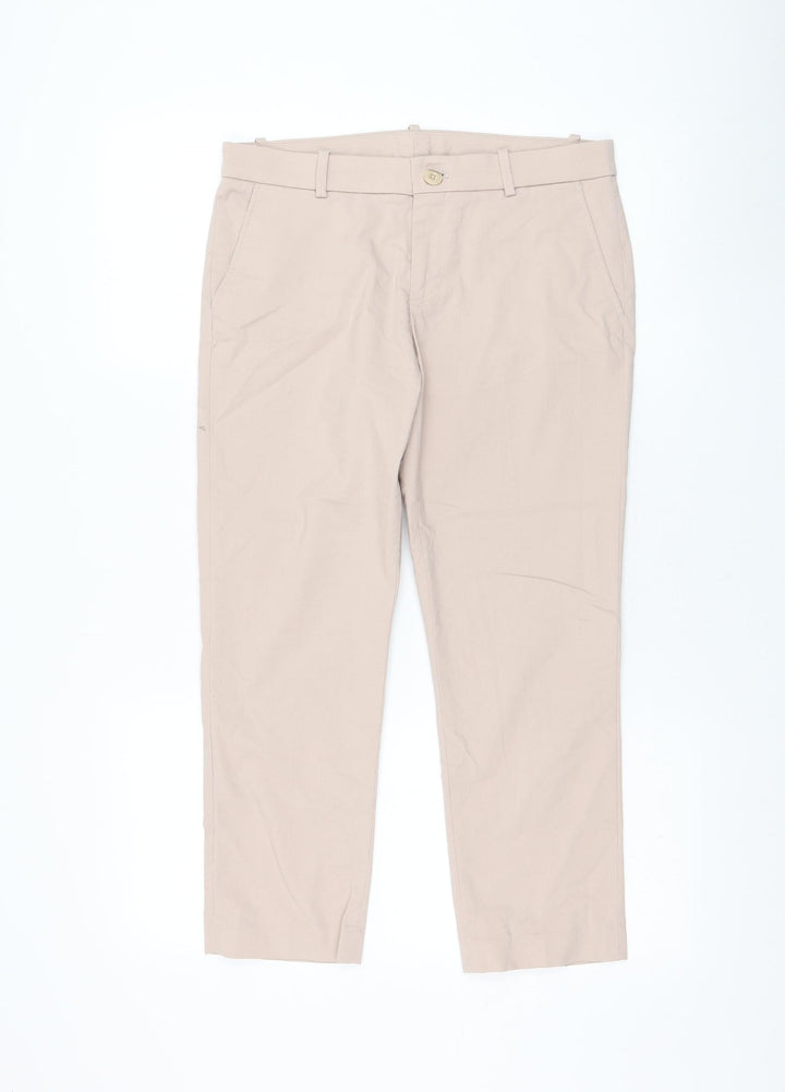 Uniqlo Womens Pink Polyester Cropped Trousers Size 30 in L23 in Regular Zip