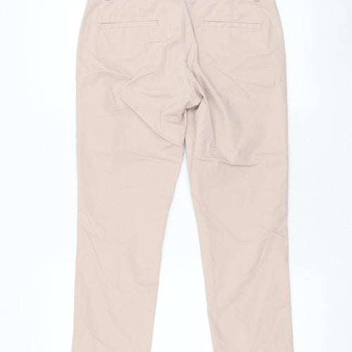 Uniqlo Womens Pink  Polyester Cropped Trousers Size 30 in L23 in Regular Zip