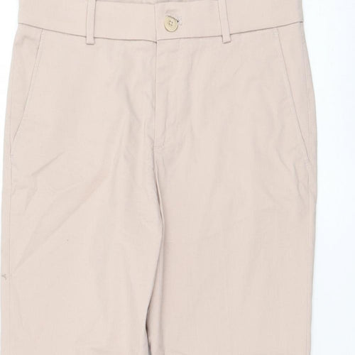 Uniqlo Womens Pink  Polyester Cropped Trousers Size 30 in L23 in Regular Zip