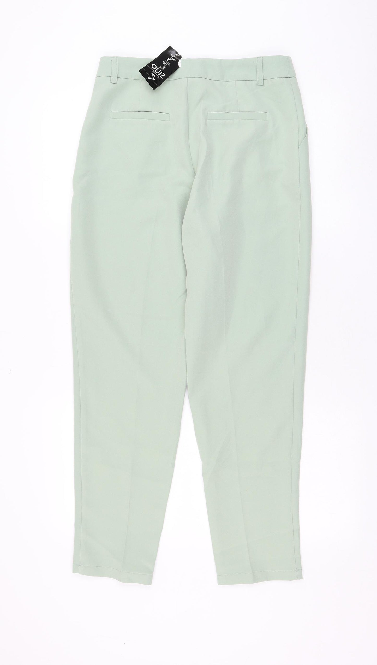 Quiz Womens Green  Polyester Trousers  Size 10 L27 in Regular Zip