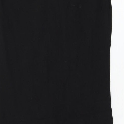 Amisu Womens Black Geometric Polyester Tank Dress  Size 10  Round Neck Pullover