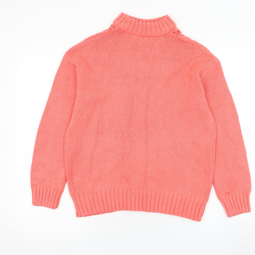 Dorothy Perkins Womens Pink Round Neck  Cotton Pullover Jumper Size 8