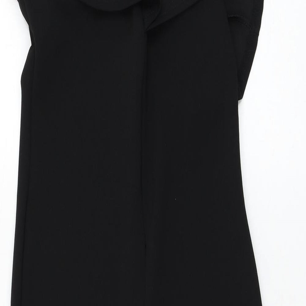 Missguided Womens Black  Polyester Pencil Dress  Size 10  One Shoulder Zip