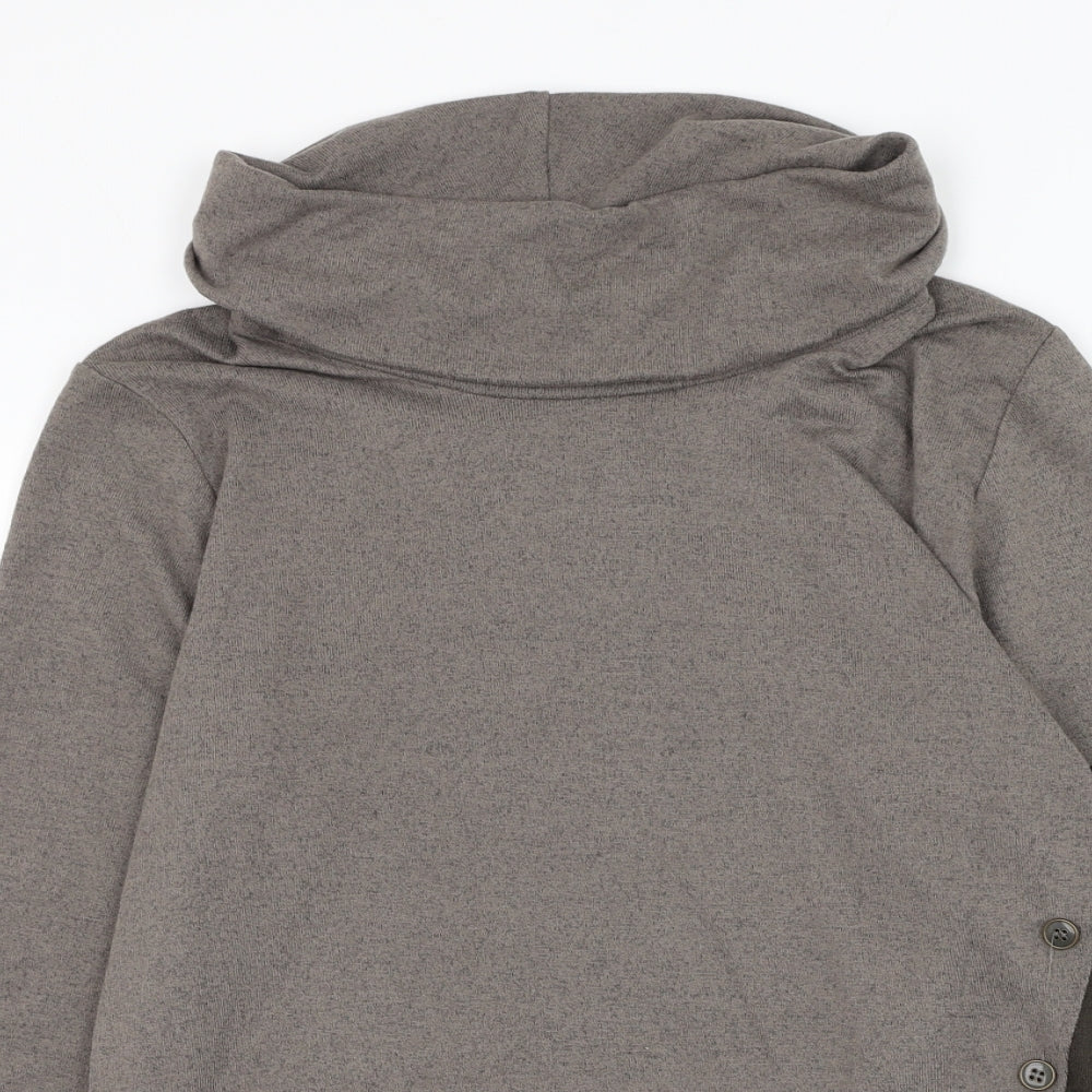 Tigi Womens Brown Roll Neck  Polyester Pullover Jumper Size 14