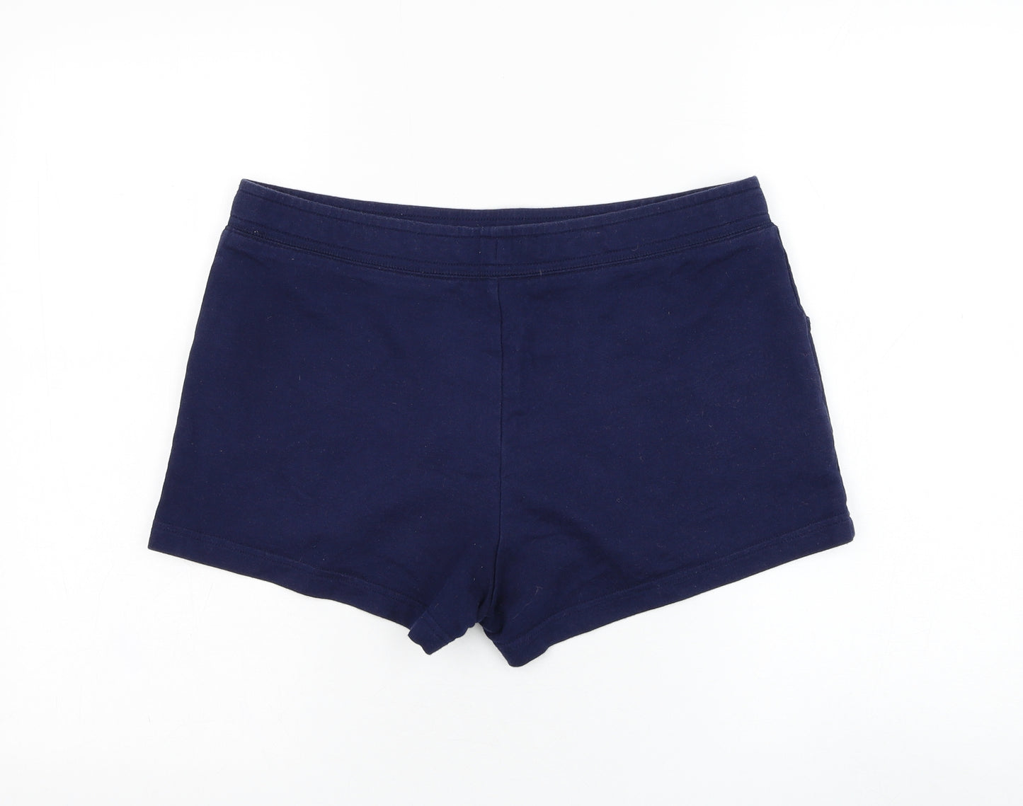 Papaya Womens Blue  Cotton Sweat Shorts Size 14 L3 in Regular Drawstring