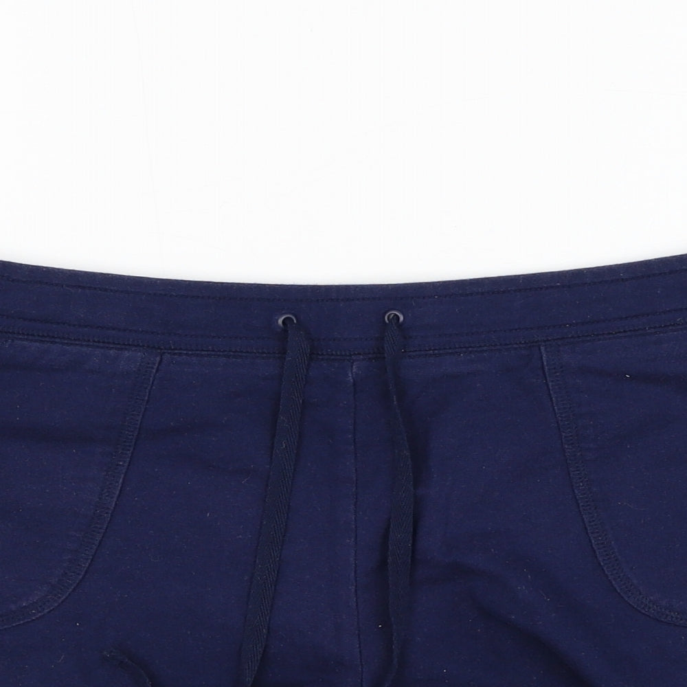 Papaya Womens Blue  Cotton Sweat Shorts Size 14 L3 in Regular Drawstring